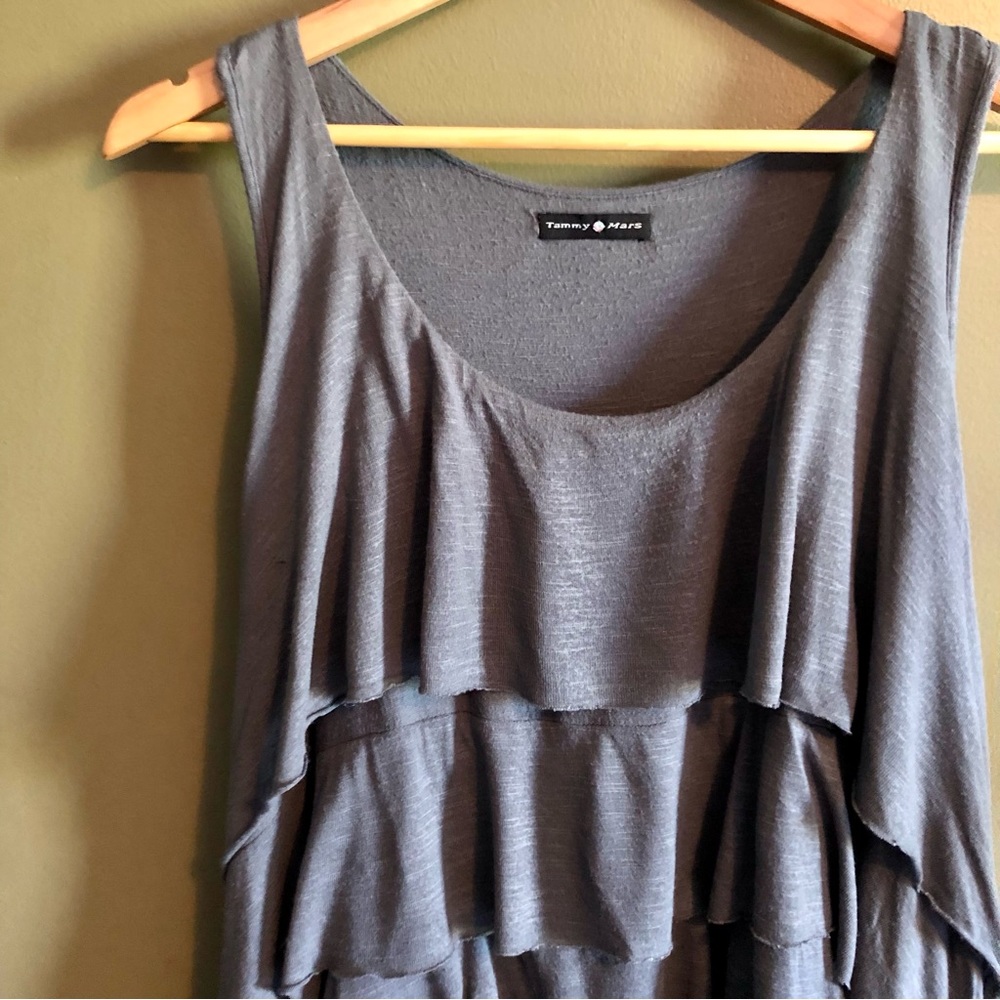 Gray layered tank top